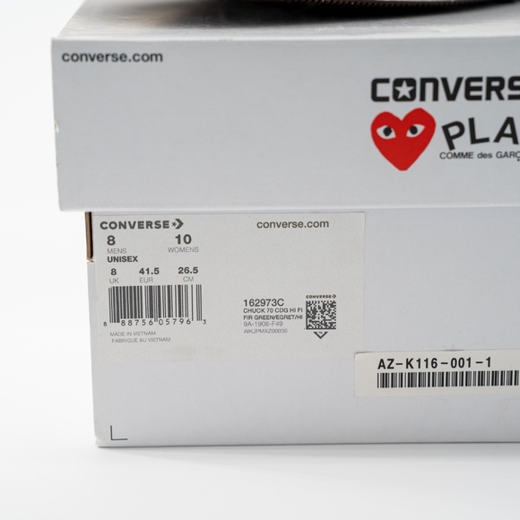 Size 8 - Converse Comme des Garçons Play Chuck 70 High Multi Heart Green main image 10